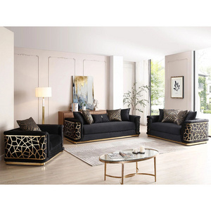 Turkish Modern Velvet 1 2 3 Luxury Sofa Set Furniture Luxury Hotel Sofa Upholstered Royal Sofa Sets Luxury