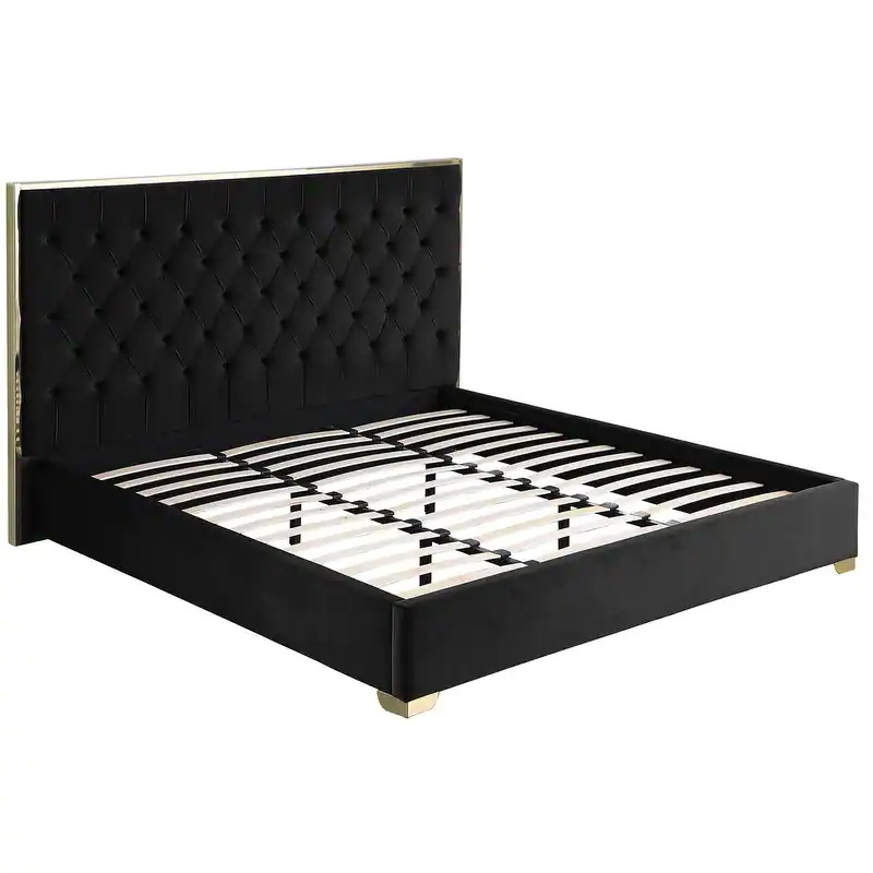 Twin Luxury Platform Hotel Bed Frame Tall Headboard Camas King Size Wooden Upholstered Beds