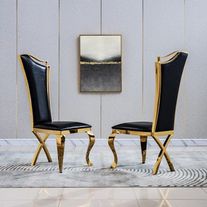 Chesterfield Velvet High Back Dining Chair Modern Luxury Metal Sillas De Comedor Black and Gold Velvet Dining Chair Set of 4