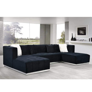 Modern Velvet Sofa Set Furniture Luxury Sectional Sofa Living Room Furniture Sofa Modern Seats Living Room Corner Double Chaise