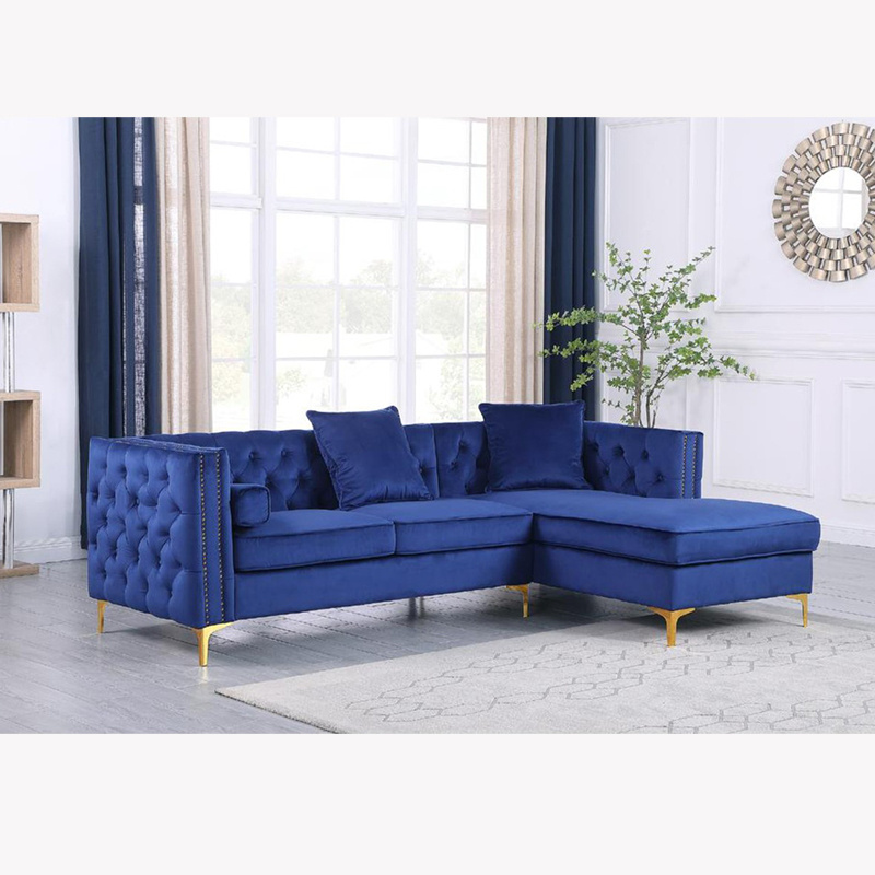 Electric Adjustable Sofa Convertible Bed Velvet Upholstered L Shape King Size Sofa Cum Bed