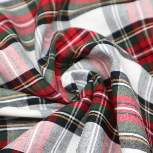 Factory Custom Single Peach Brushed Twill Yarn Dyed Woven Plaid Fabric TC Flannel Fabric for Shirt