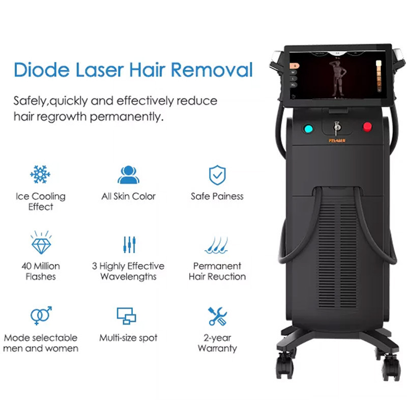 Four Wavelength 3 Machine T26 30 Bar Diode Laser Hair Removal