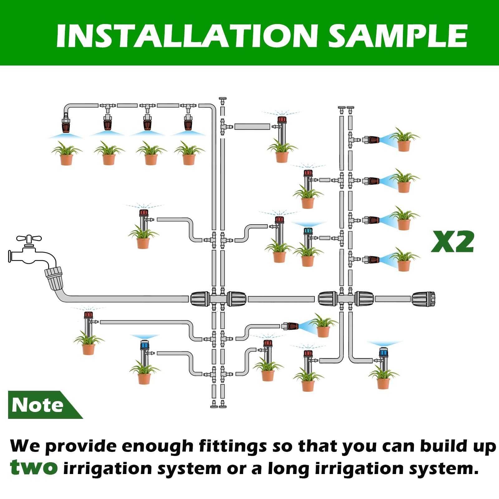 240FT Drip Irrigation System Kit, Automatic Garden Watering Misting System for Greenhouse, Yard, Lawn, Plant