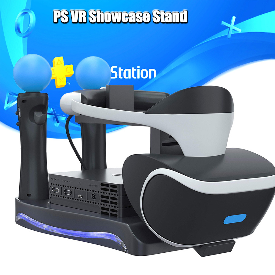 for PS4 PS Move VR PSVR LED Storage Stand 2 Charging Ports Headset Holder CUH-ZVR2 2th Bracket for  Playstation 4 Accessories