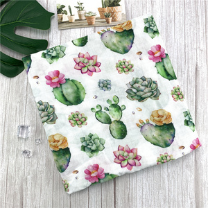 No MOQ custom digital printing cotton bamboo gauze muslin fabric for baby blanket