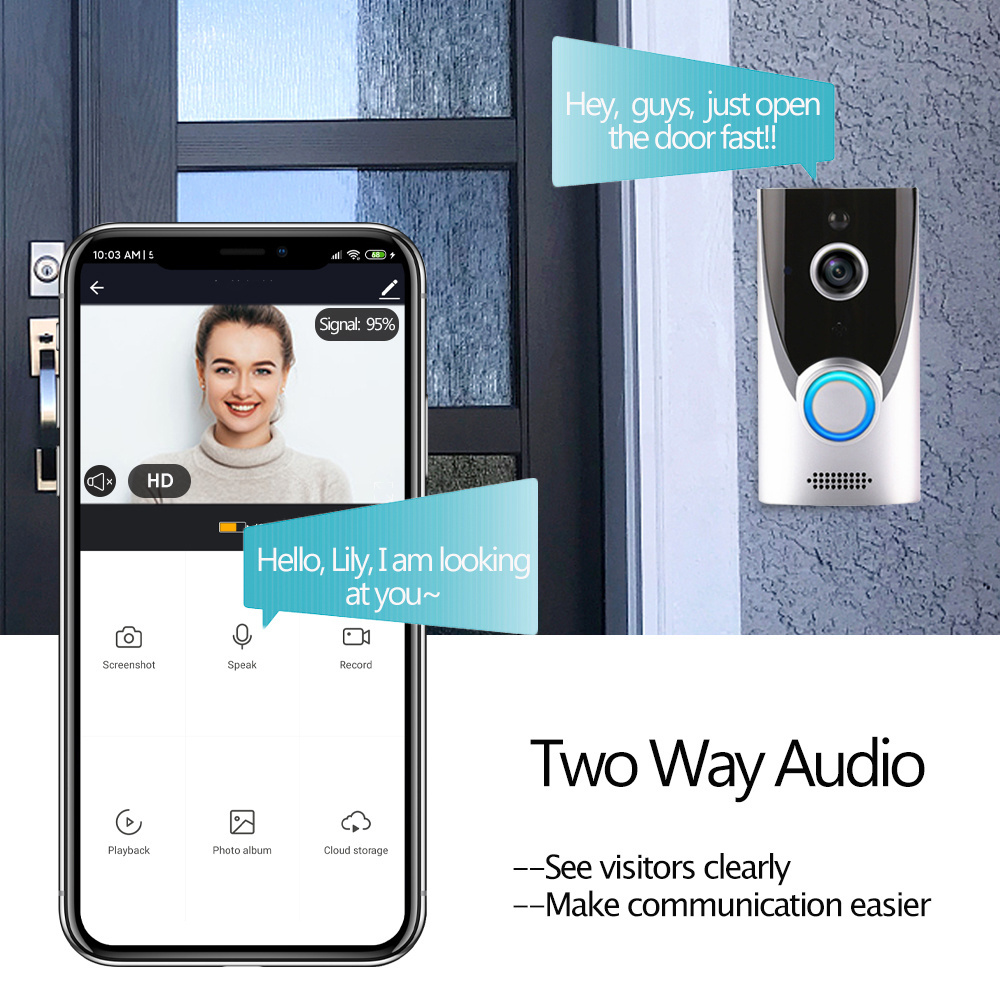 App Remote Control Voice Control Hotel Tuya Outdoor Intelligent Electric Doorbells