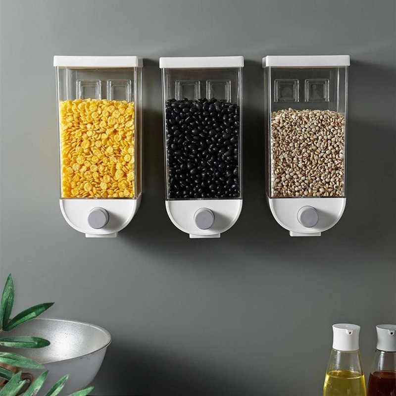 Kitchen Food Storage Container Cereal Dispenser Oatmeal Wall Mounted bulk  food cereal container grain dispenser