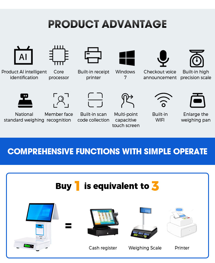 Terminal Cash System Computer Cashier Machine Fiscal Electronic Cash Register Pos Point Of Sale