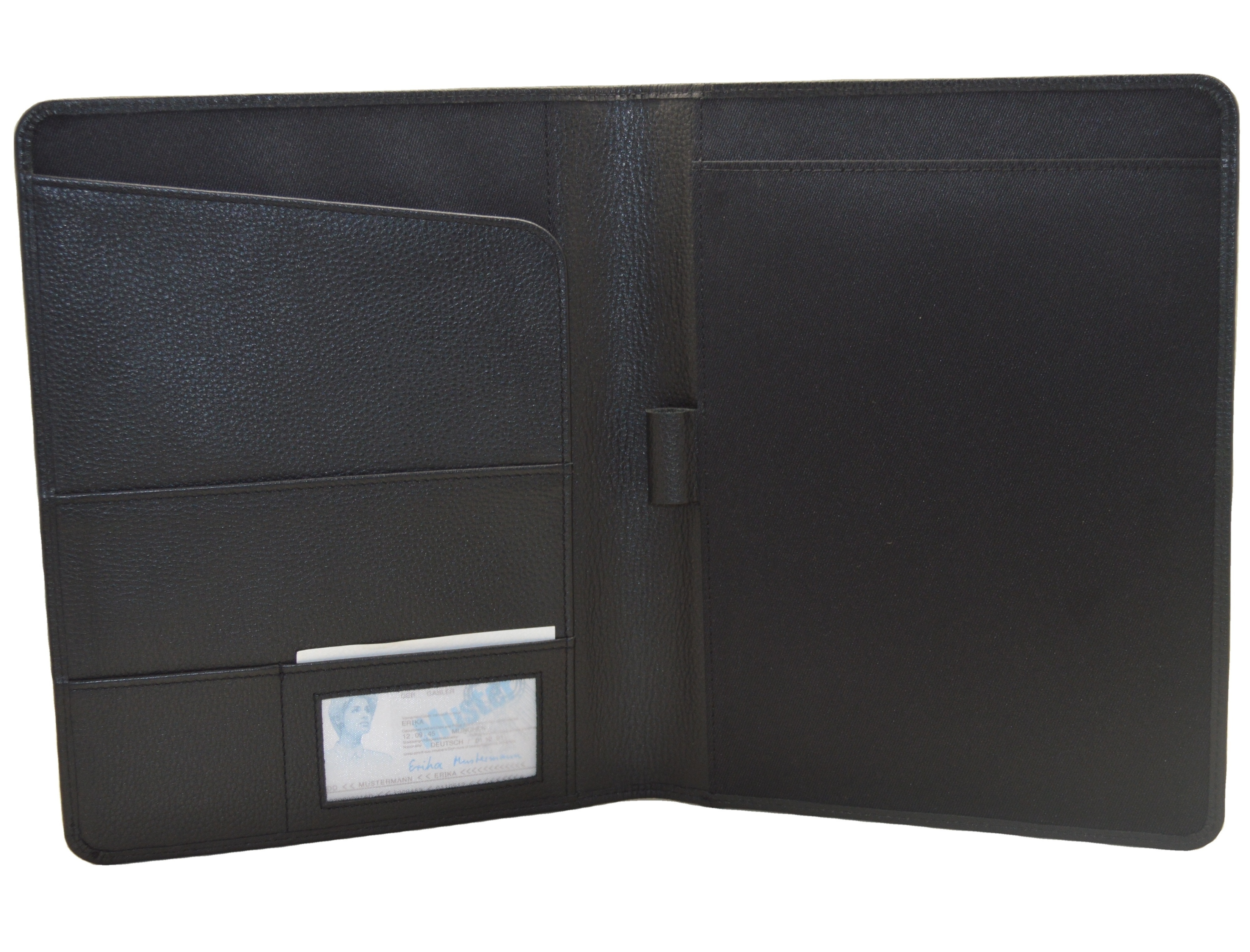 Eco-Friendly File Folder Style Portfolio / Black Leather Portfolio Folder / Leather File Folder With Name Card Holder