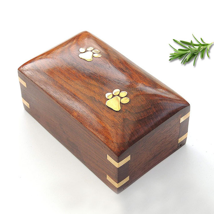 Wooden Small Cremation Pet Urn for Dog and Cat Ashes Box