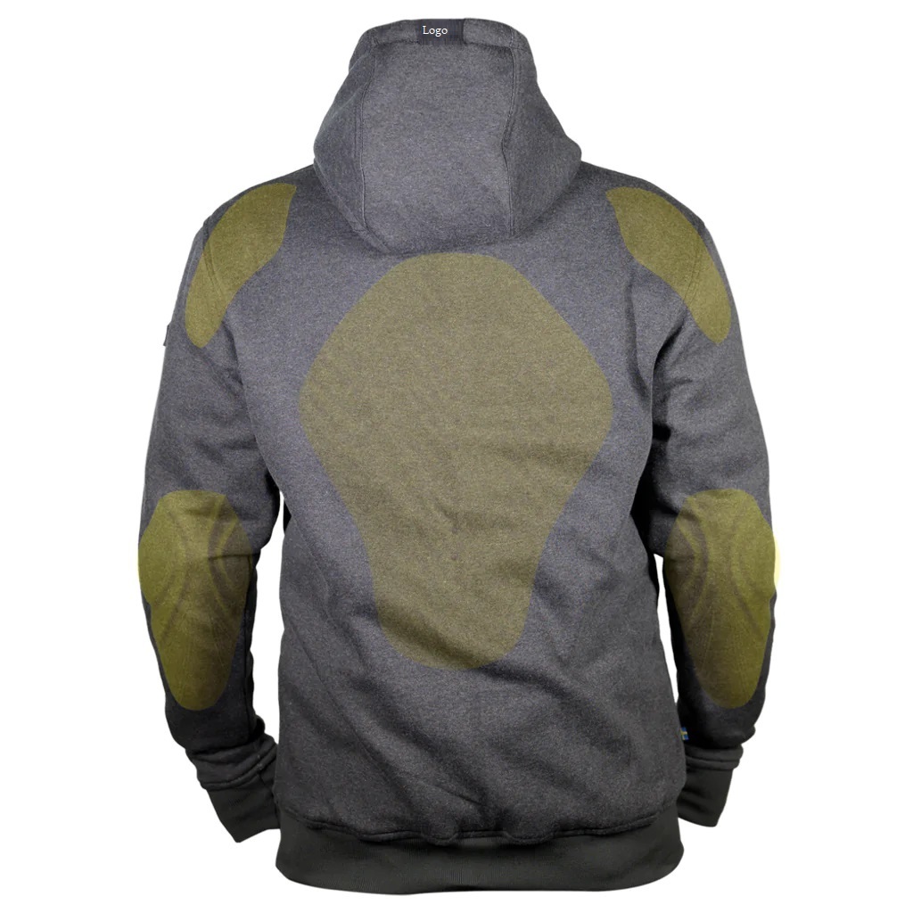 Motorcycle Hoodie Jacket Fully lined Fleece Shell Motorcycle Textile Hoodie with aramid lining and ce approved protection pads