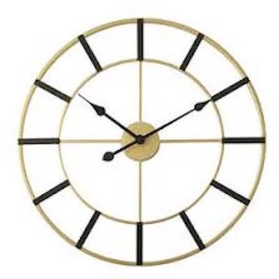 Silent Sweep Quartz Movement Wall Watch Clock Decoration Iron Metal Black & Gold Luxury Home Decorative Clock Gift Clock