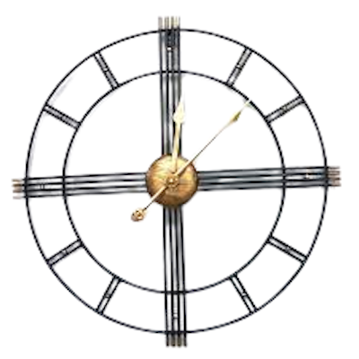 Watch Wall Clock Circular Shape Black Iron Metal Living Room Silent Sleep Quartz Movement Home Decorative Clock