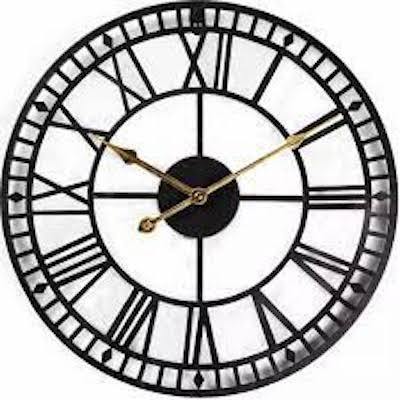 Watch Wall Clock Circular Shape Black Iron Metal Living Room Silent Sleep Quartz Movement Home Decorative Clock