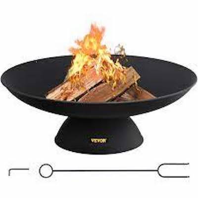 Food Cooking Fire Burning Outdoor Camping Black Stand Iron Metal Rustic Round Fire Bowl Backyard Garden FirePits