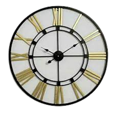 Silent Sweep Quartz Movement Wall Watch Clock Decoration Iron Metal Black & Gold Luxury Home Decorative Clock Gift Clock