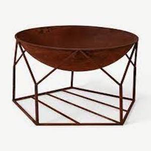 Hexagonal Iron Metal Stand Round Rustic Heaters Fire Wood Burning Iron Fire Pit Black colour Camping Hiking Garden Fire Pit