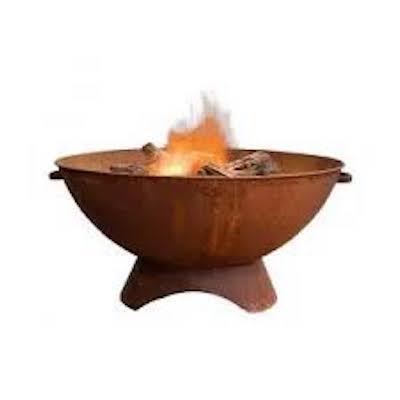 Food Cooking Fire Burning Outdoor Camping Black Stand Iron Metal Rustic Round Fire Bowl Backyard Garden FirePits