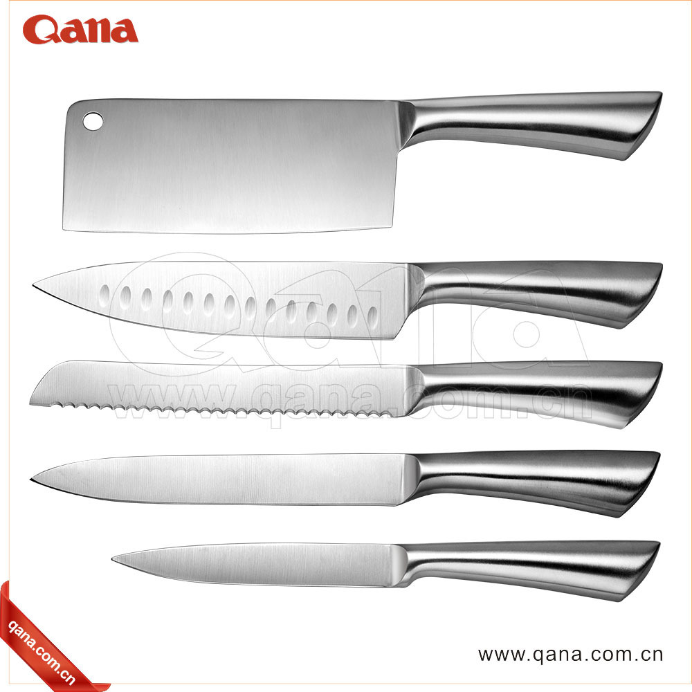 Free Sample QANA Factory Wholesale OEM kitchen knife set with wooden block damascus Stainless Steel Chopper  Butcher Knife