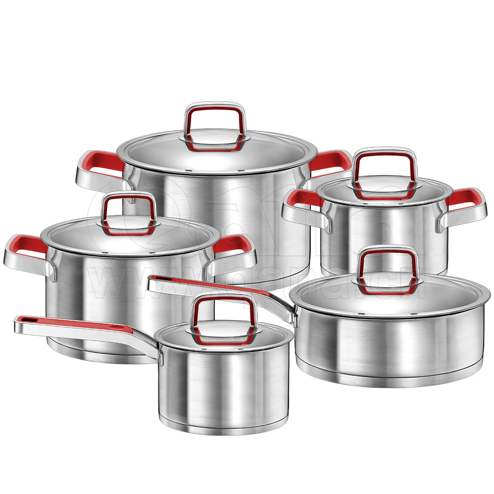 Wholesale Real Kitchen Cookware Cooking Pot Set  Micro Pressure Cookware Stainless Steel Cookware