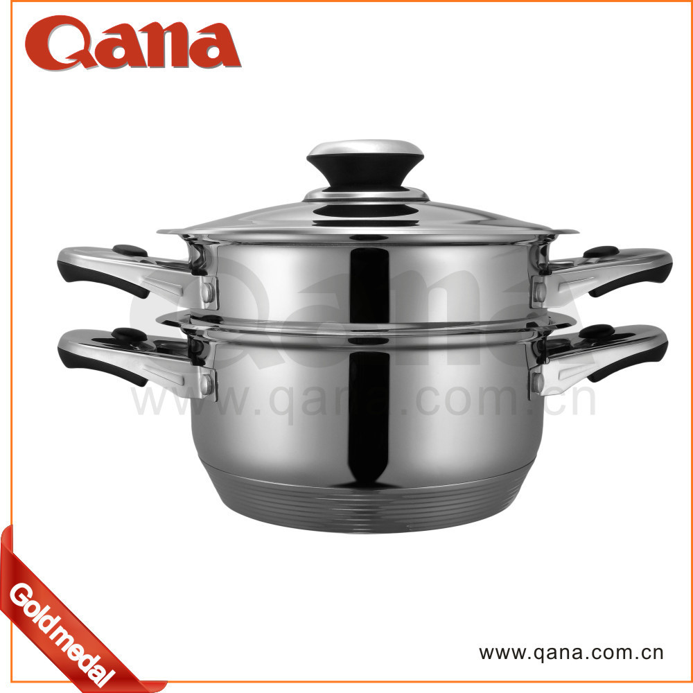 QANA Factory Wholesale OEM Induction cooker surgical steel 14kgs cookware set for Ghana and African market pots and pans