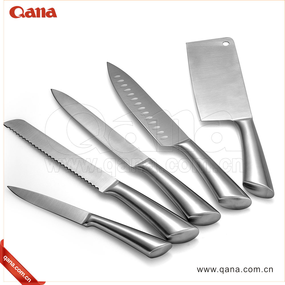 Free Sample QANA Factory Wholesale OEM kitchen knife set with wooden block damascus Stainless Steel Chopper  Butcher Knife