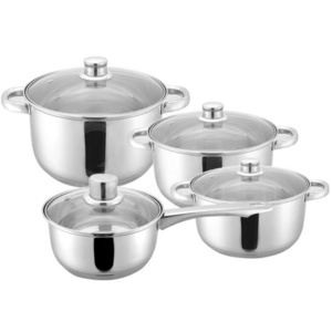 QANA Factory Wholesale OEM stainless steel Germany style induction cookware set cooking pot utensil cast iron pots and pans