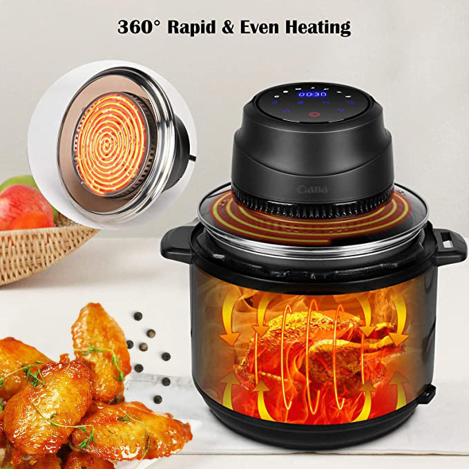 QANA Factory Wholesale OEM Smart cooker Wifi APP Mini Air Fryer with Lid Pressure Transformer For household food processor