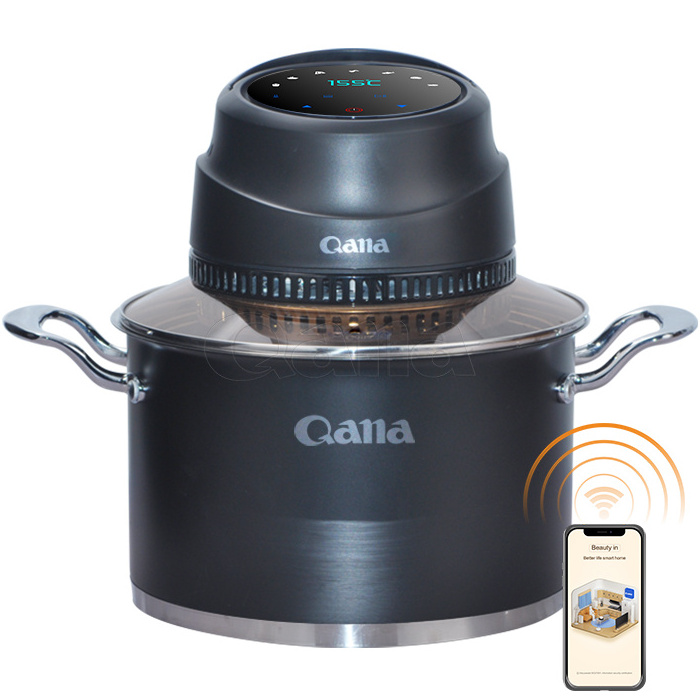 QANA Factory Wholesale OEM Smart cooker Wifi APP Mini Air Fryer with Lid Pressure Transformer For household food processor