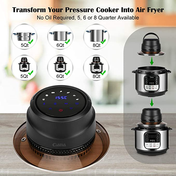 QANA Factory Wholesale OEM Smart cooker Wifi APP Mini Air Fryer with Lid Pressure Transformer For household food processor