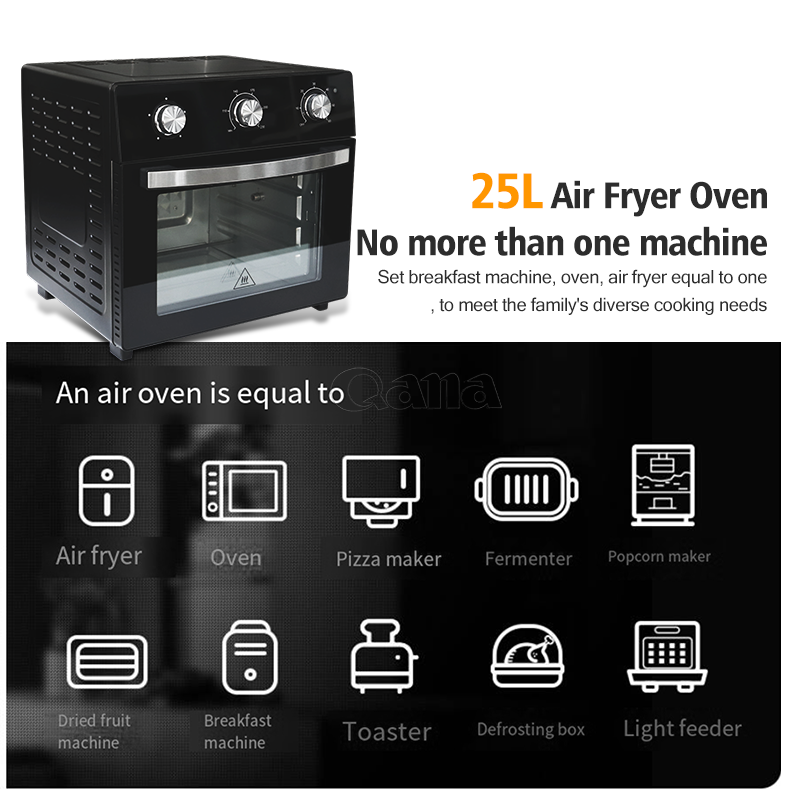 Qana Factory Price 25L Healthy Digit electric oven air fryer Freidora De Aire microwave oven with grill and air fryer