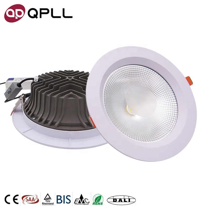 Commercial Indoor 3CCT Round Spot Down Light Recessed 7W 10W 15W 20W 30W LED COB dali dimmable Downlight