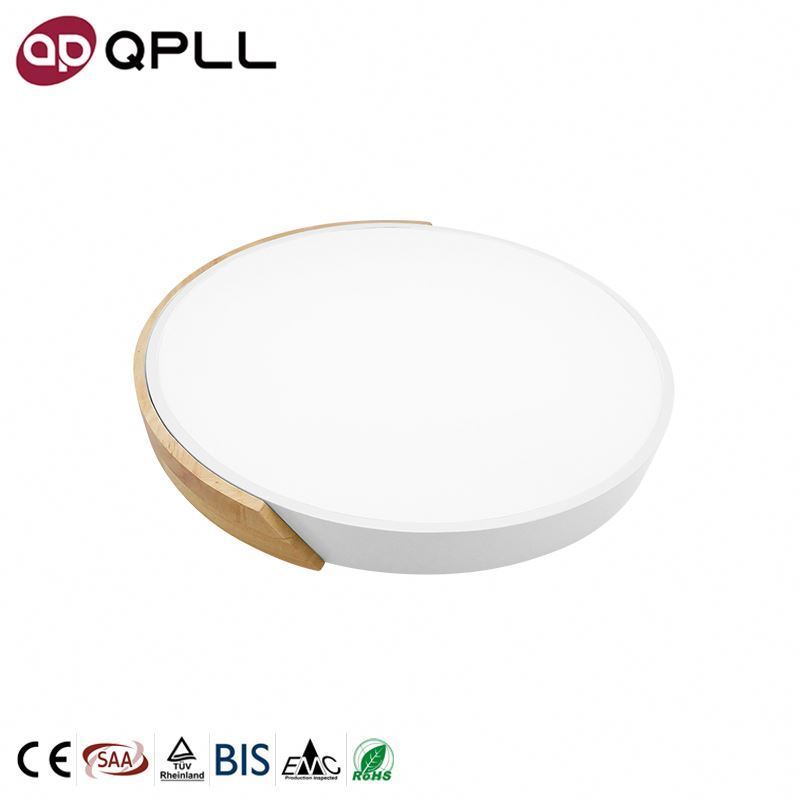 Oem Modern Big Frame Wood black Slim Round Lights 18W Led Ceiling Light