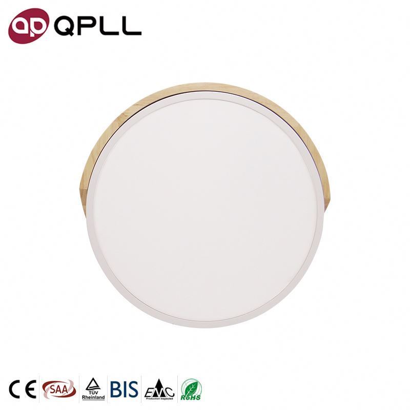 Oem Modern Big Frame Wood black Slim Round Lights 18W Led Ceiling Light