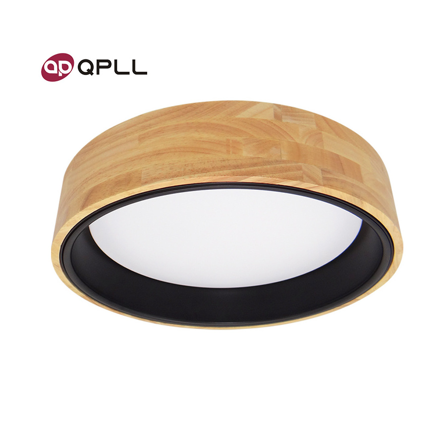 Oem Modern Big Frame Wood black Slim Round Lights 18W Led Ceiling Light