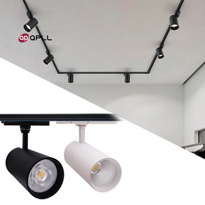 aluminum alloy Surface Mounted Cylinder Adjustable Rail Spot Lighting COB LED 3/4 Wires Track Light Fixture