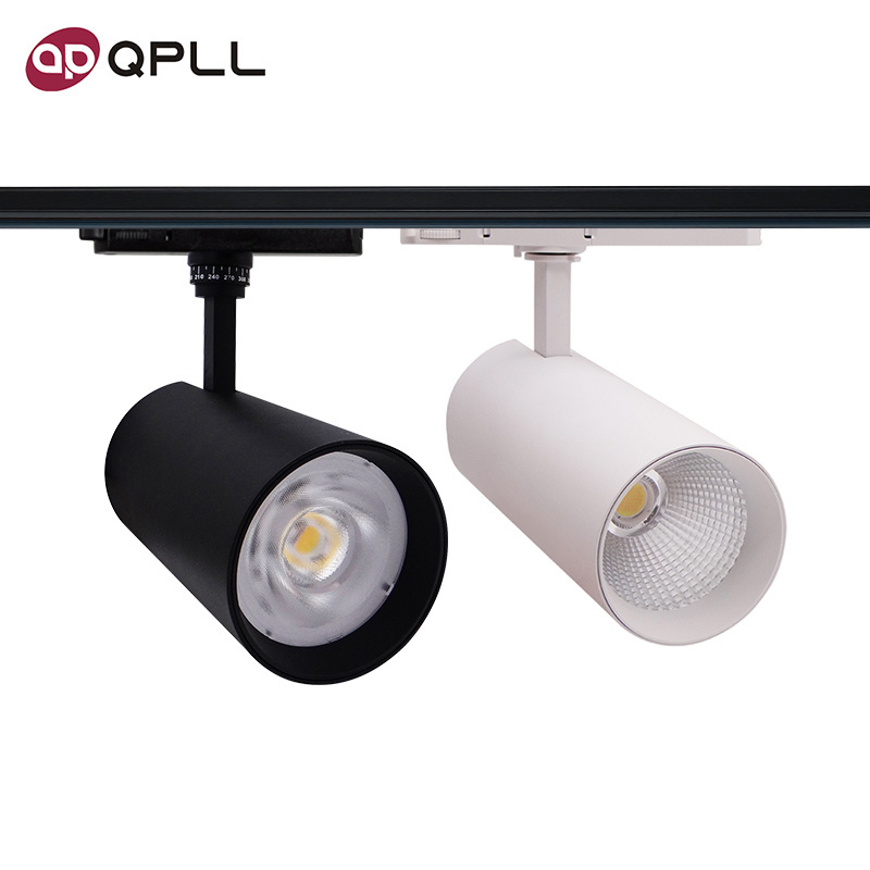 aluminum alloy Surface Mounted Cylinder Adjustable Rail Spot Lighting COB LED 3/4 Wires Track Light Fixture