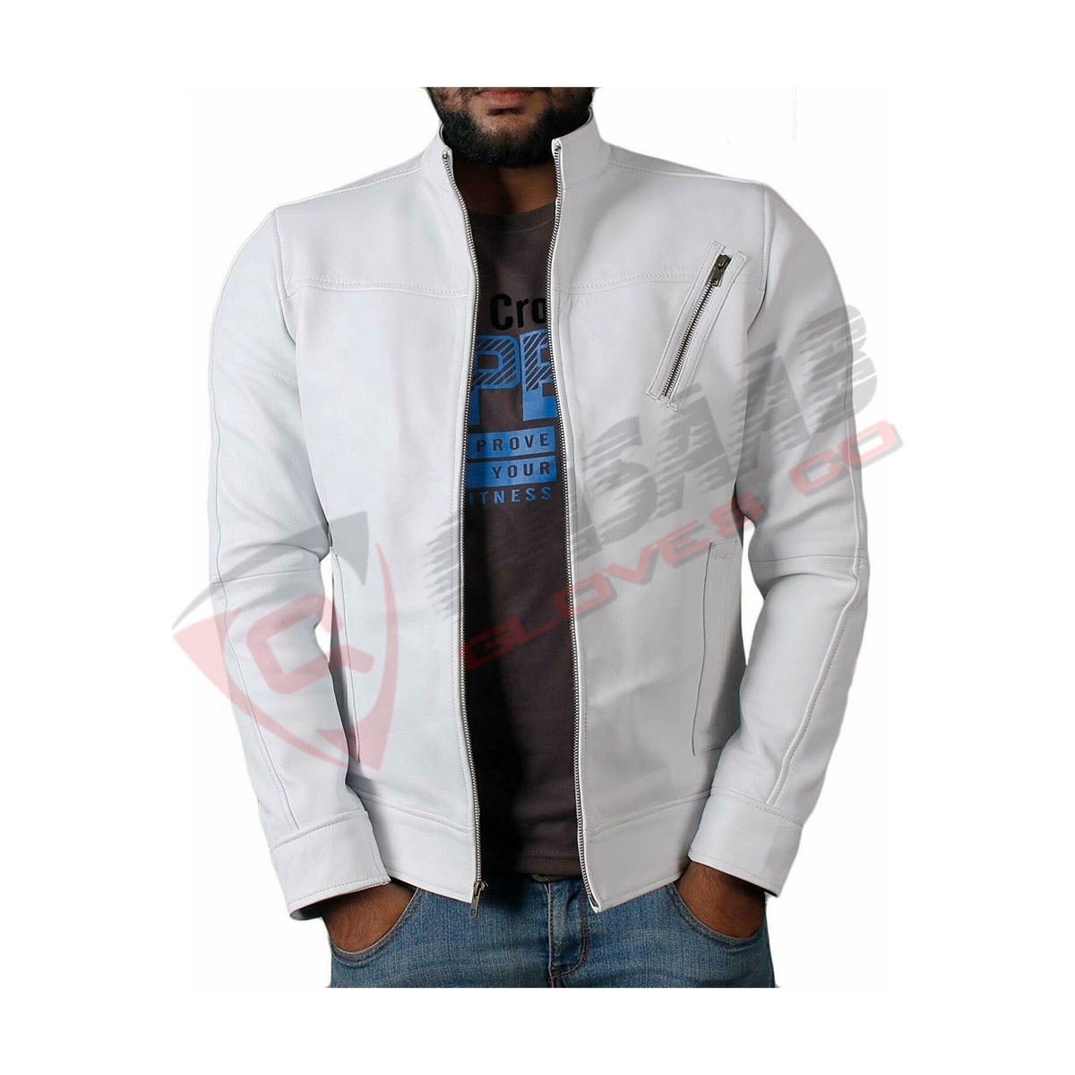 Red-Color Biker Jacket New-Style Men's Custom-Designed Genuine Pu Leather Jacket Fashion Jackets With Striped-Sleeved