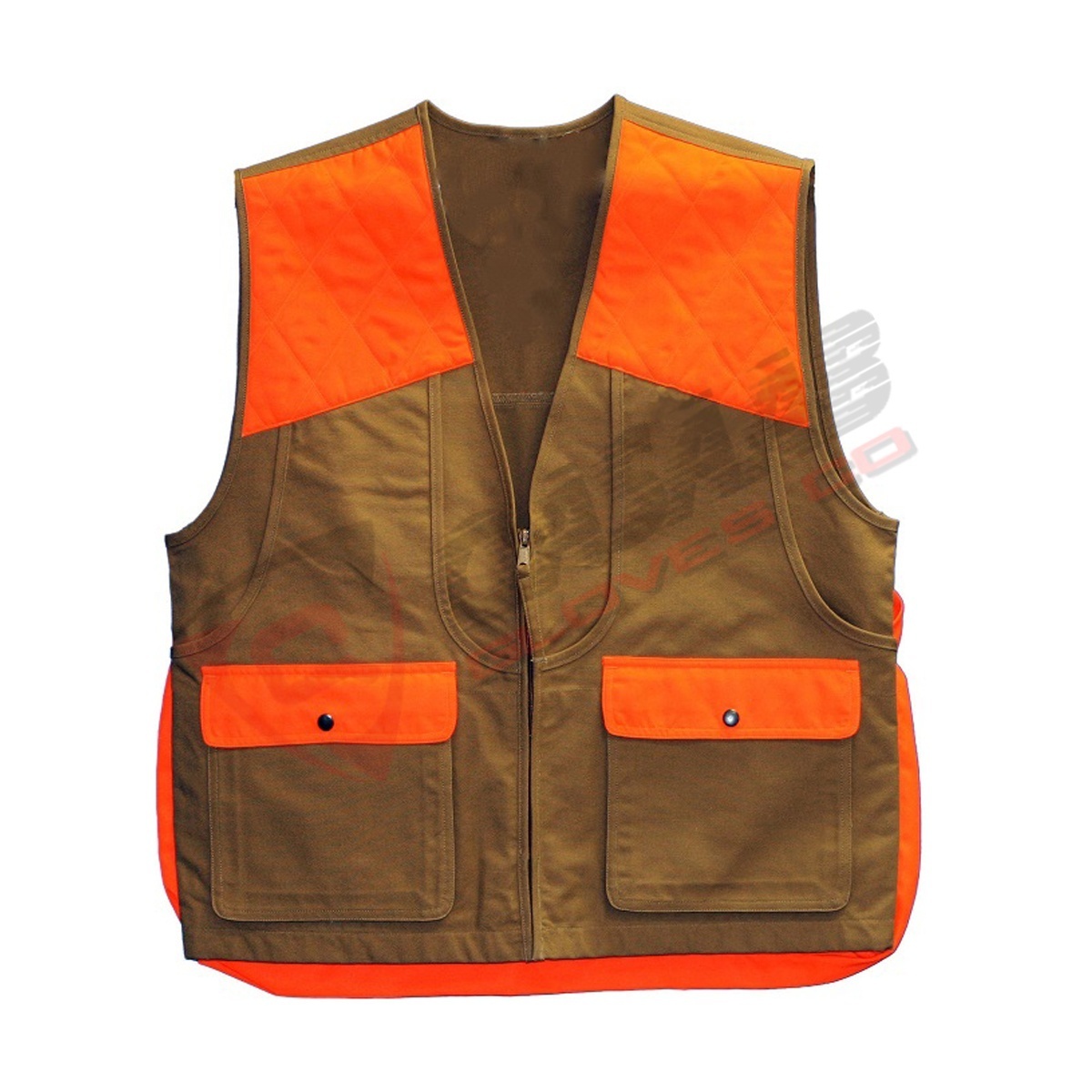 Men's Upland Hunter's Vest Waxed Cotton Custom Orange & Blaze Hunting Vest For Sale