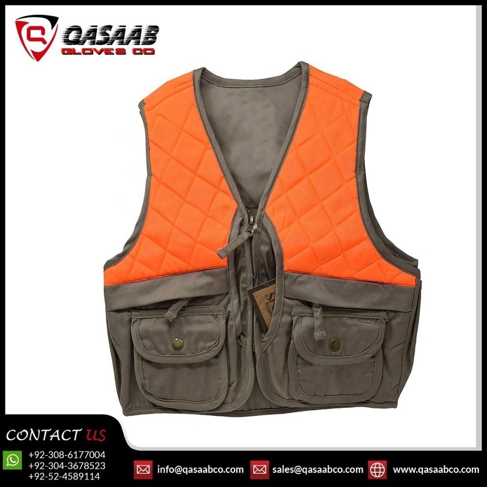 Outdoor Safety Hunting Shooting Oranges-Vest Quick-Dry Multi-Pockets Breathable Fishing Vest & Waistcoat