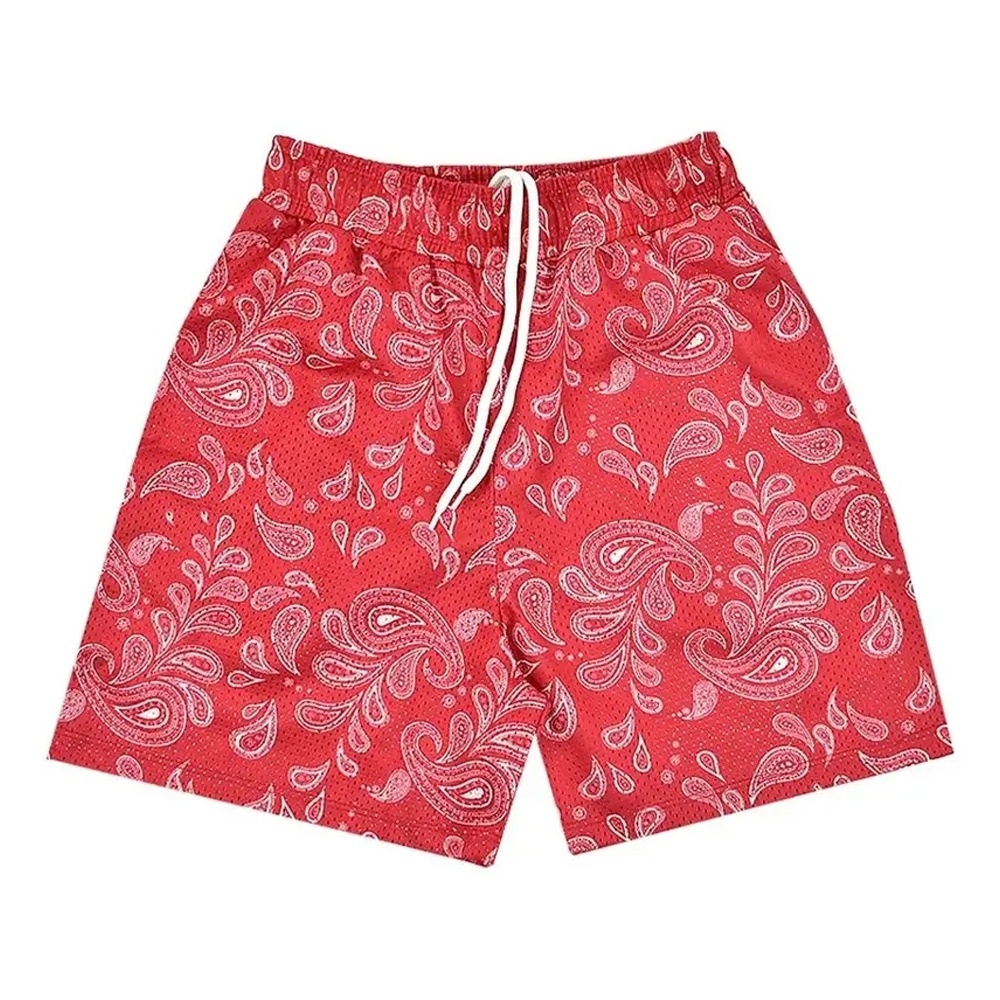 Wholesale Polyester Printings Casual Paisley-print Short Men's Bandana Beachwear Shorts With Customization