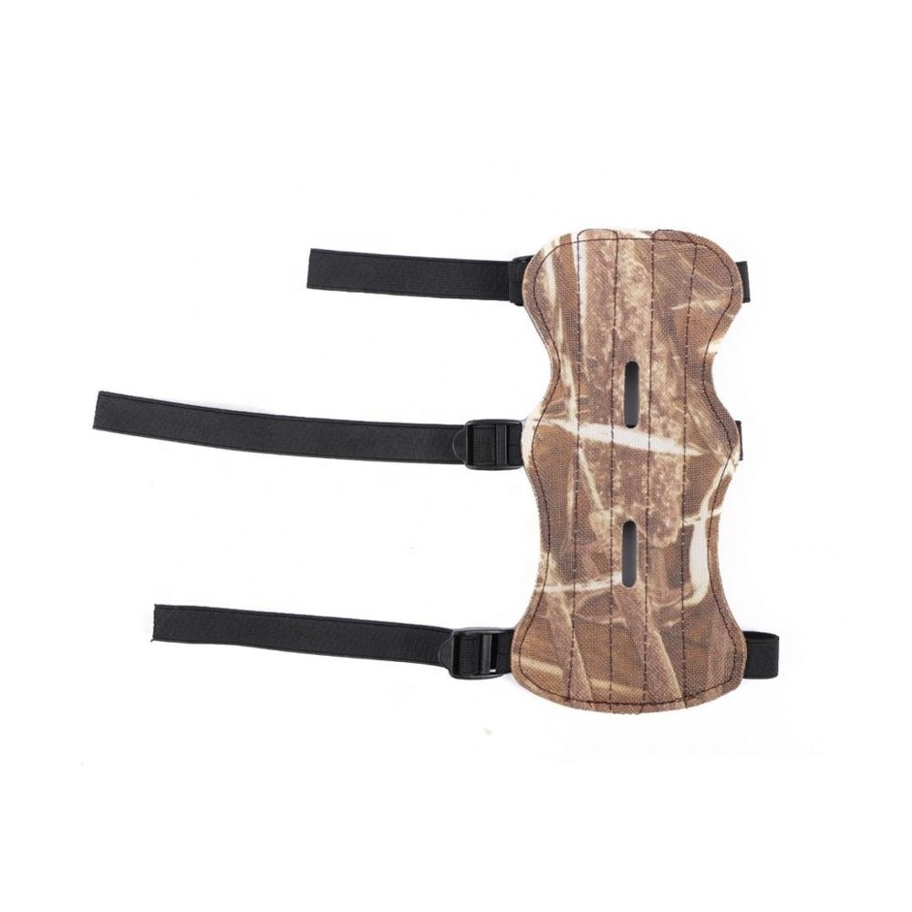 Archery Arm Guard Hunting Bow and Arrow Adjustable 3-Strap Protective Forearm Wrist Camouflage Arm Protections