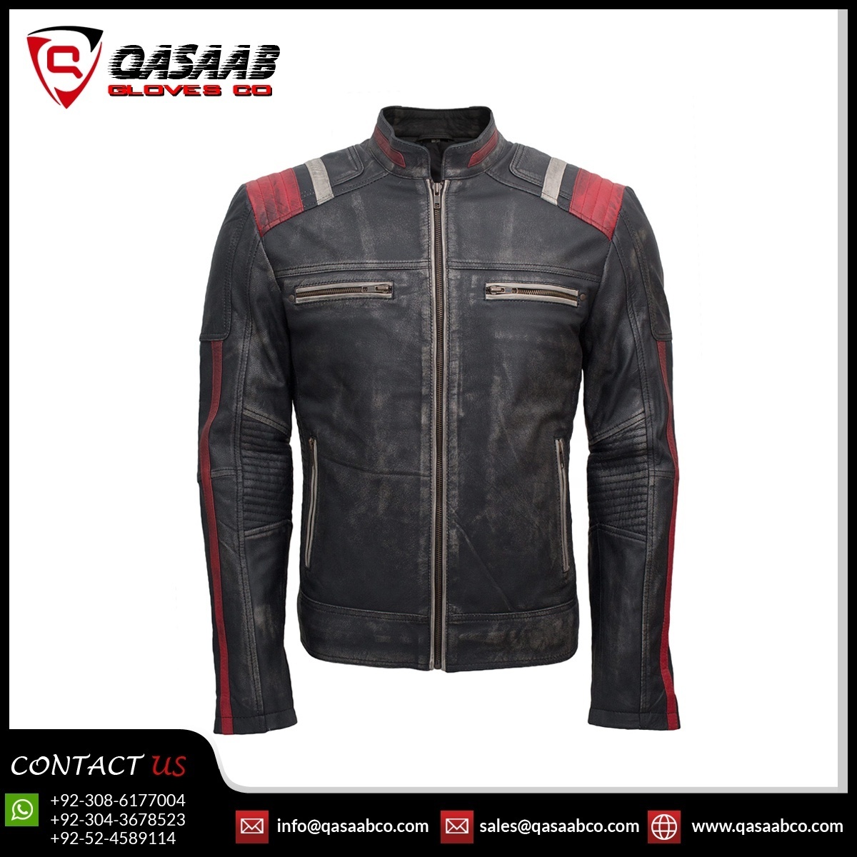 Stylish Stand-Collar Stripes-Motorcycle Riding Racing Summer Parka-Motorbike Leather Jacket