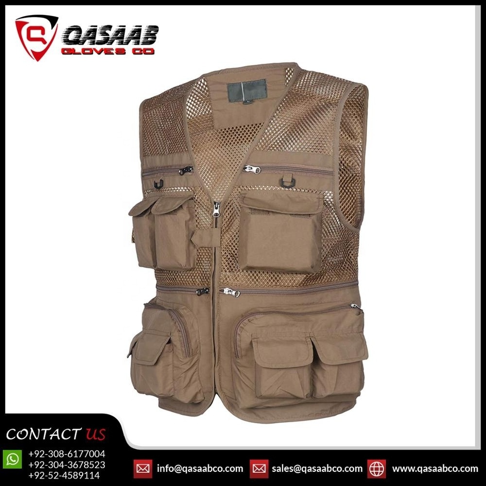 2024 Outdoor Sport Hunting Cargo Fashion Sleeveless Mesh Custom Waistcoats Men Fishing Photography-Vest