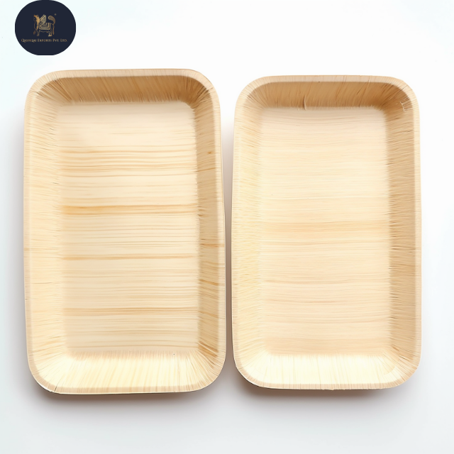 Premium Quality Eco-Friendly Compostable Areca Palm Leaf Bamboo Plates Top Sales Biodegradable Disposable Tableware Set