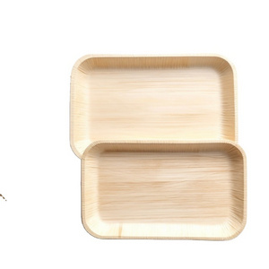 Premium Quality Eco-Friendly Compostable Areca Palm Leaf Bamboo Plates Top Sales Biodegradable Disposable Tableware Set