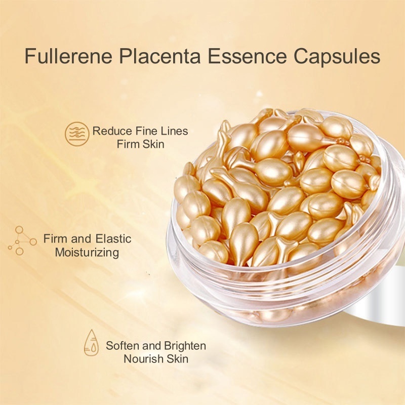 Hydra-plumping Placenta Essence Capsules Dilute Fine Lines Improve Rough and Dull Skin Brighten and Rejuvenate Skin Serum