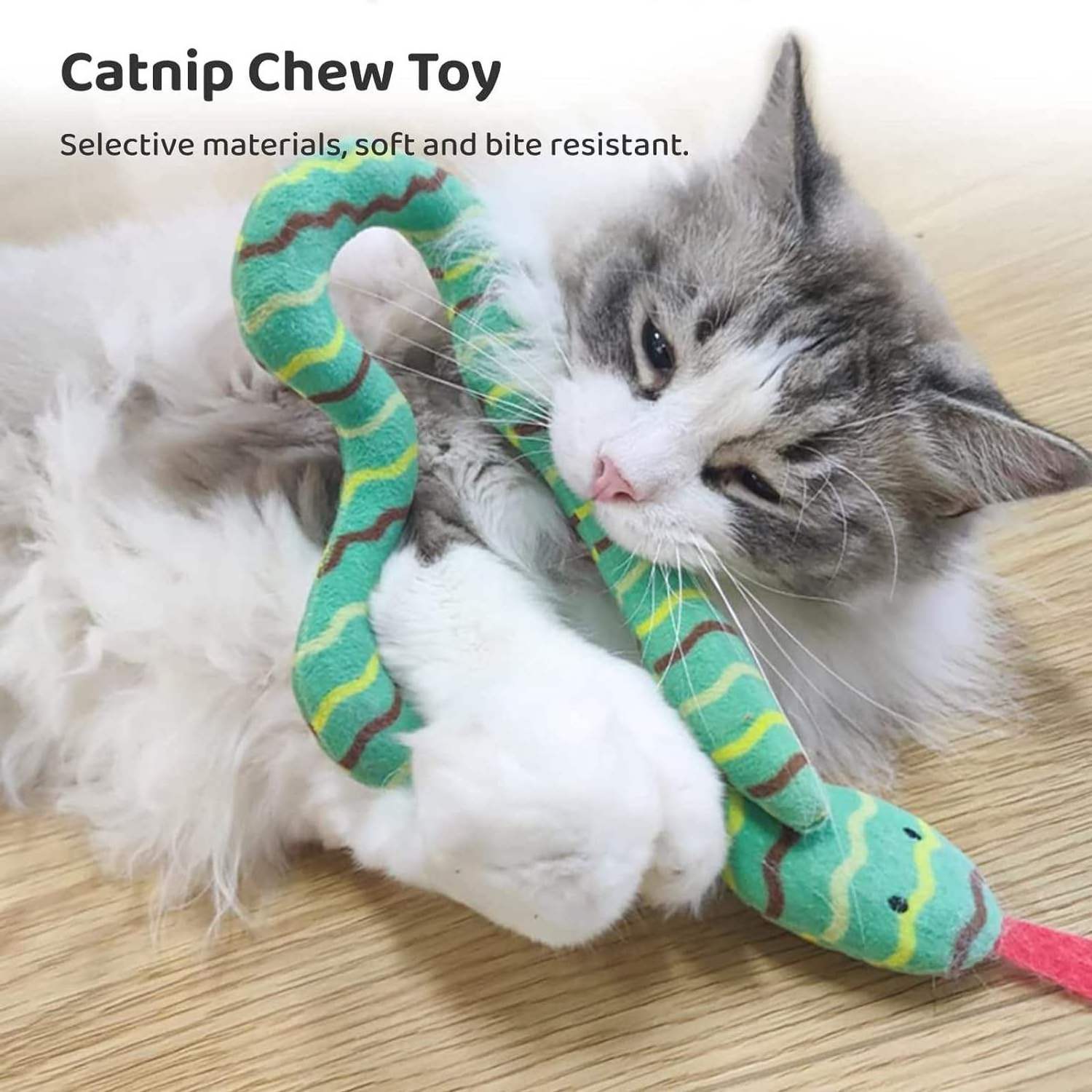 Qbellpet Cat Catnip Toys Kitten Toy Kitty Plush Stuffed Snakes Cats Chew Toy Pet Cute Nip Snake Best Interactive Gift