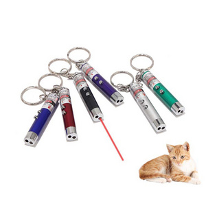 Qbellpet Laser funny cat stick New Cool 2 In 1 Red Laser Pointer Pen With White LED Light Children Play Cat Toy